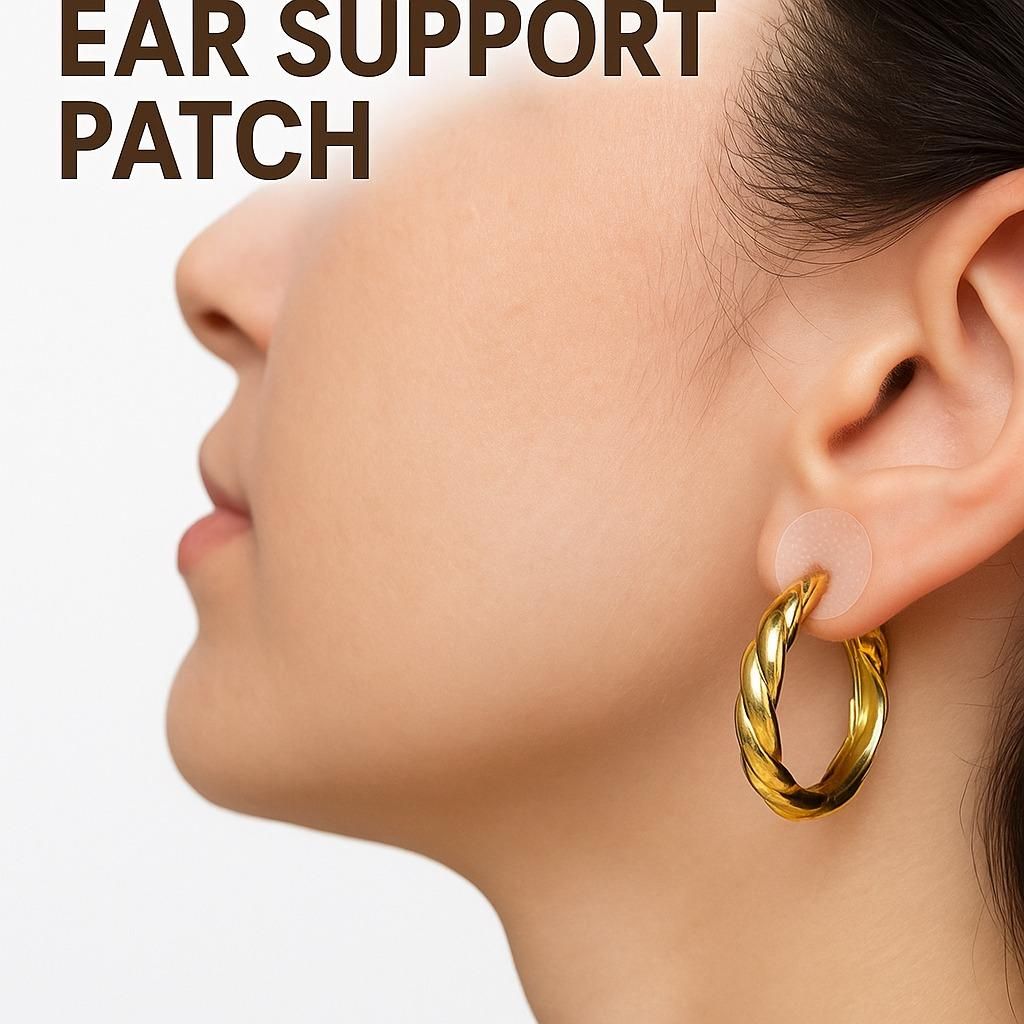 100 Pcs Invisible Earlobe Support Patches – Keep Your Earrings Light & Comfortable | Perfect for Heavy Jhumkas, Big Hoops & Long Earrings - Wowsack