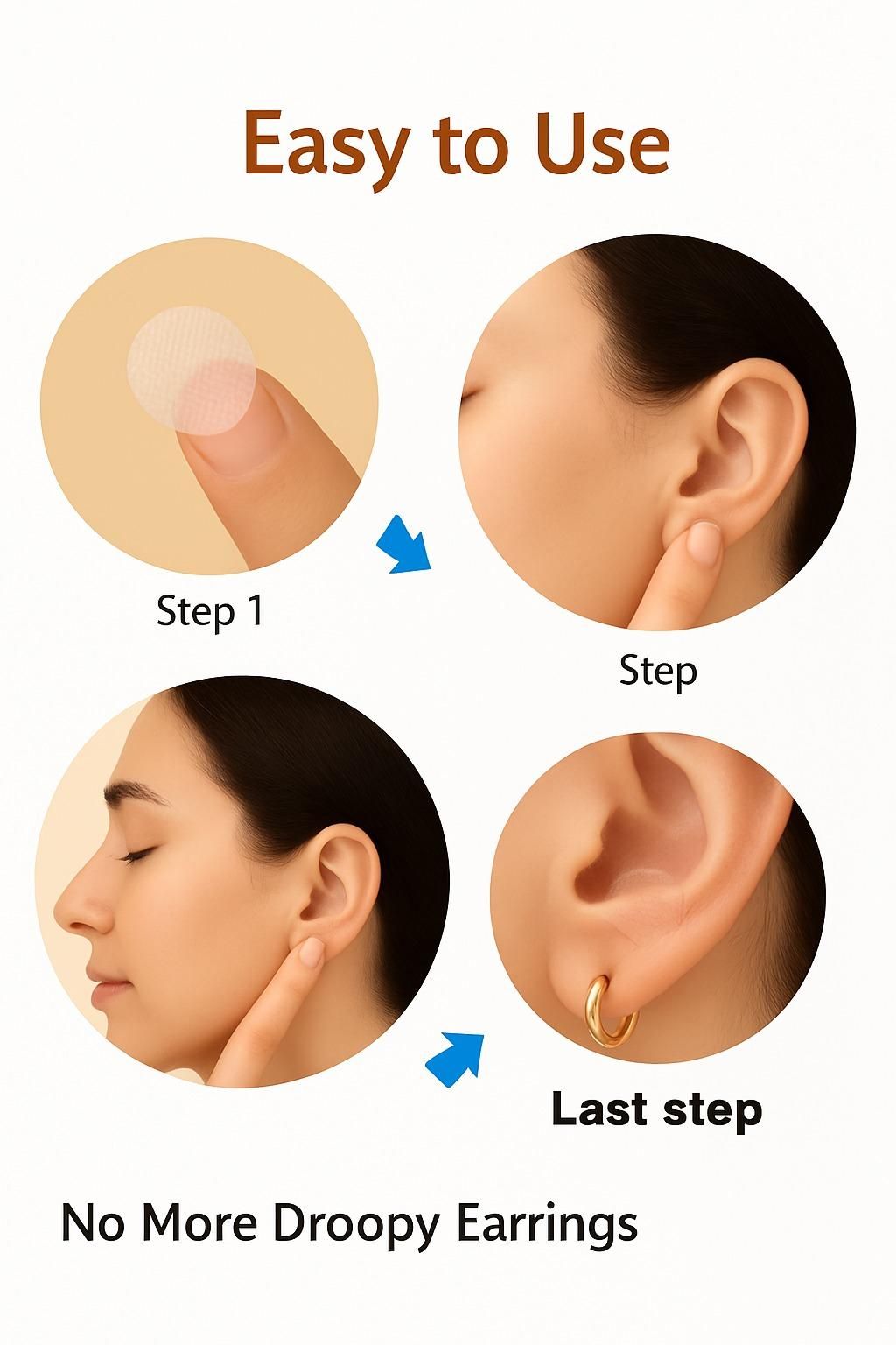 100 Pcs Invisible Earlobe Support Patches – Keep Your Earrings Light & Comfortable | Perfect for Heavy Jhumkas, Big Hoops & Long Earrings - Wowsack